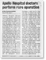 Apollo Hospital Doctors Perform Rare Operation